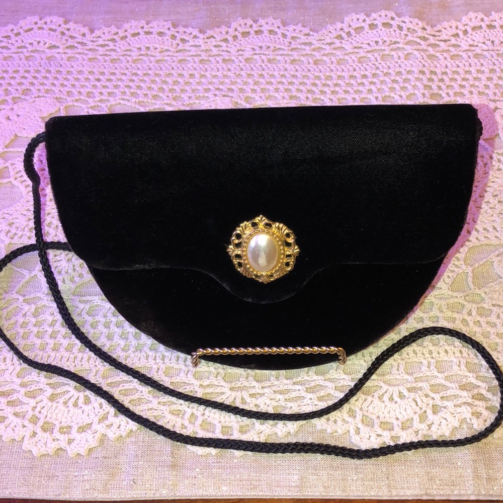 Vintage Rayon Velvet Evening Bag Pouch